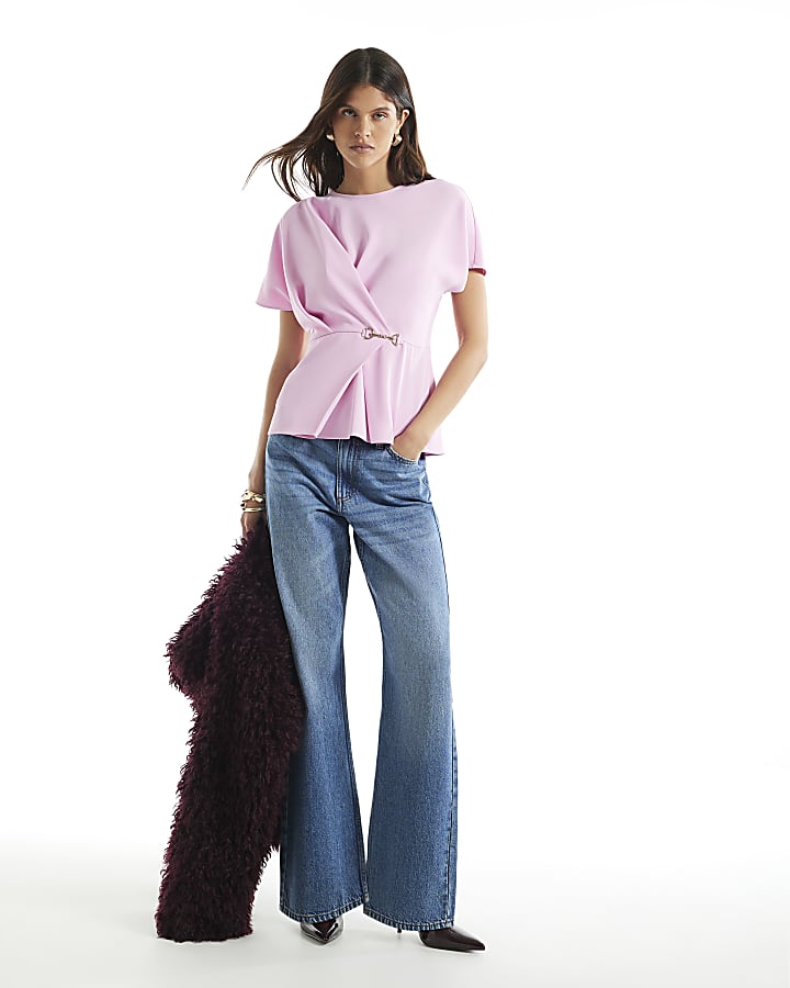 Pink Crepe Snaffle Blouse