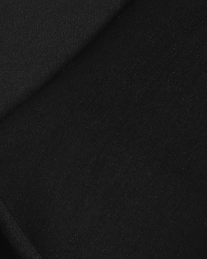Black Cross Front Bardot Top 