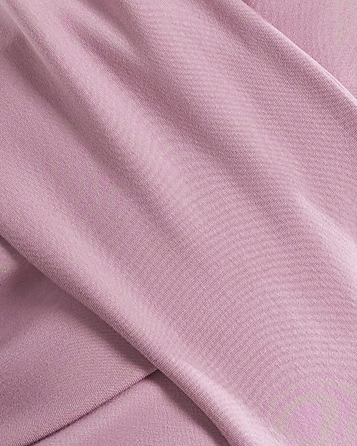 Pink Premium Cross Front Bardot Dress 