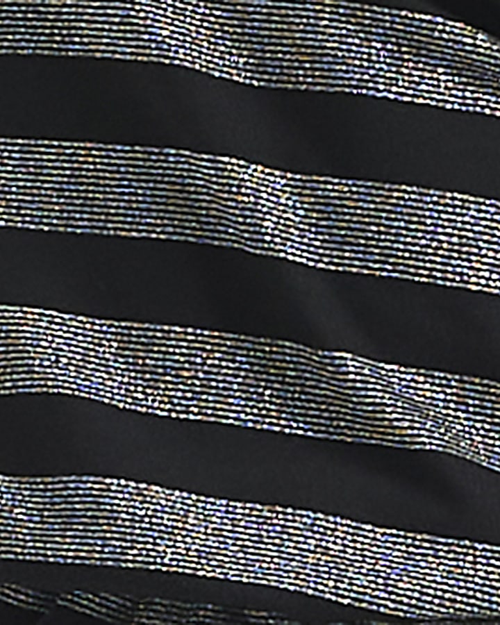 Black Metallic Stripe Dress