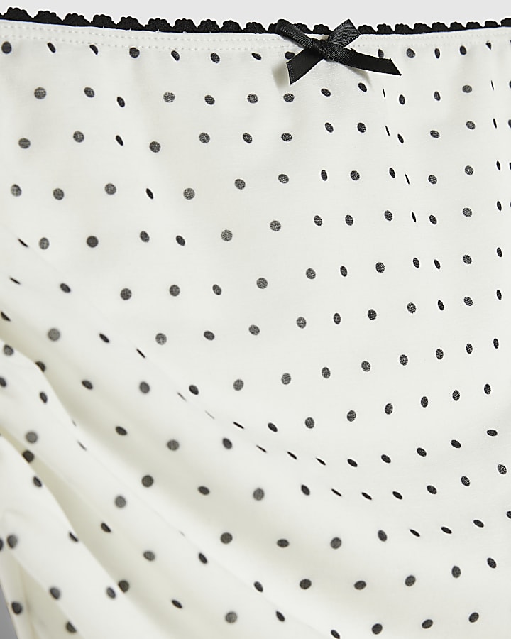 Cream Chiffon Spot Midi Skirt