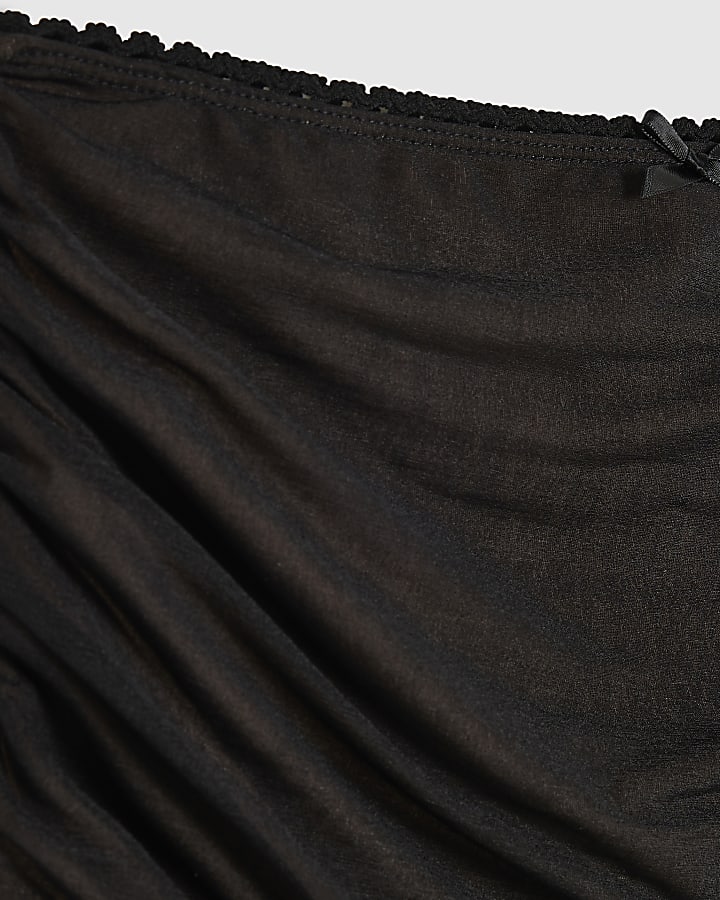 Black Chiffon Midi Skirt
