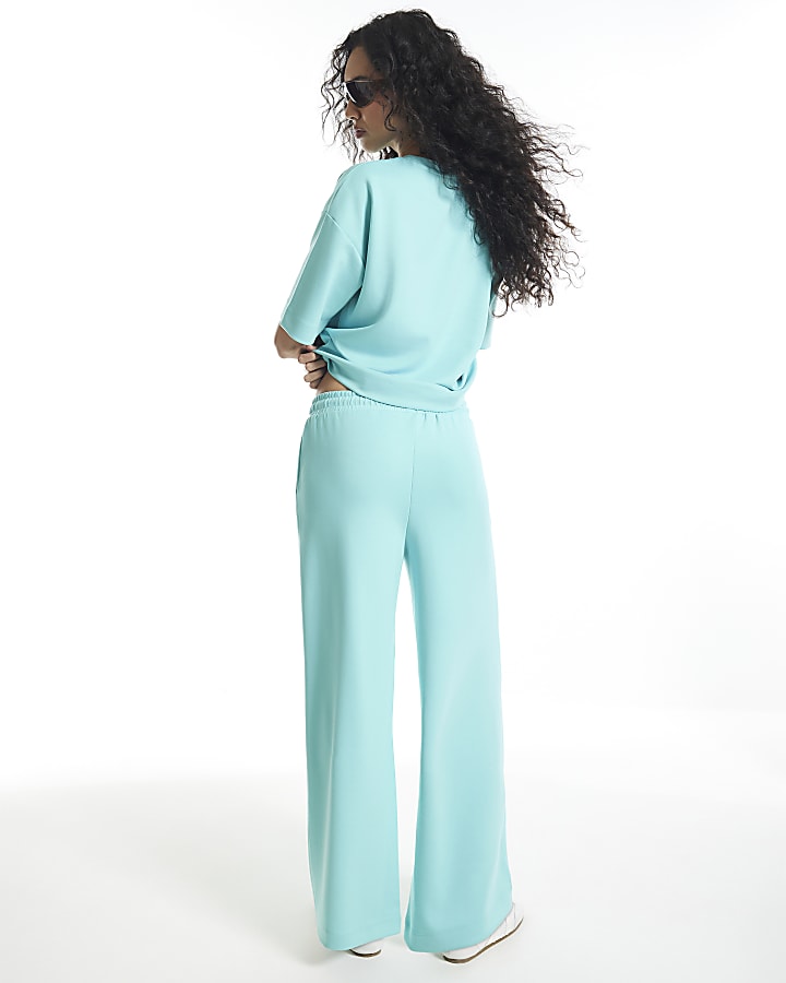 Blue Premium Wide Leg Joggers