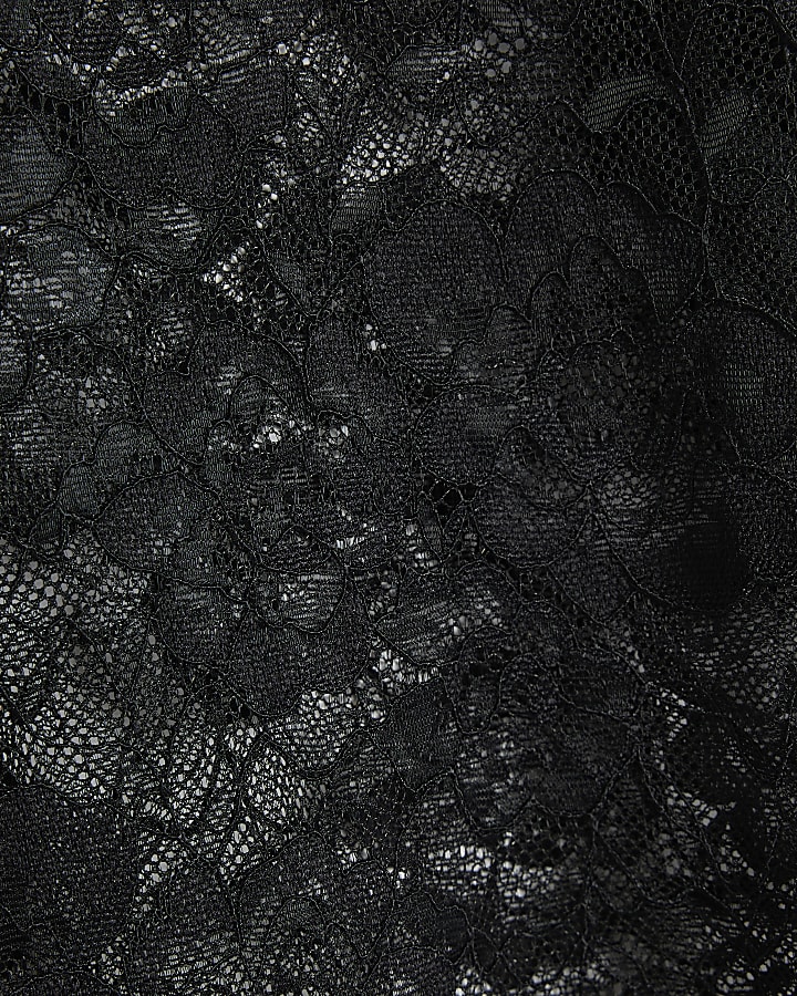 Black Stretch Lace Trousers