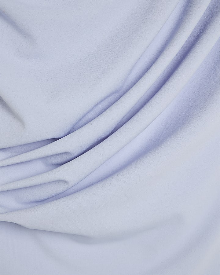Blue Asymmetric Drape Top