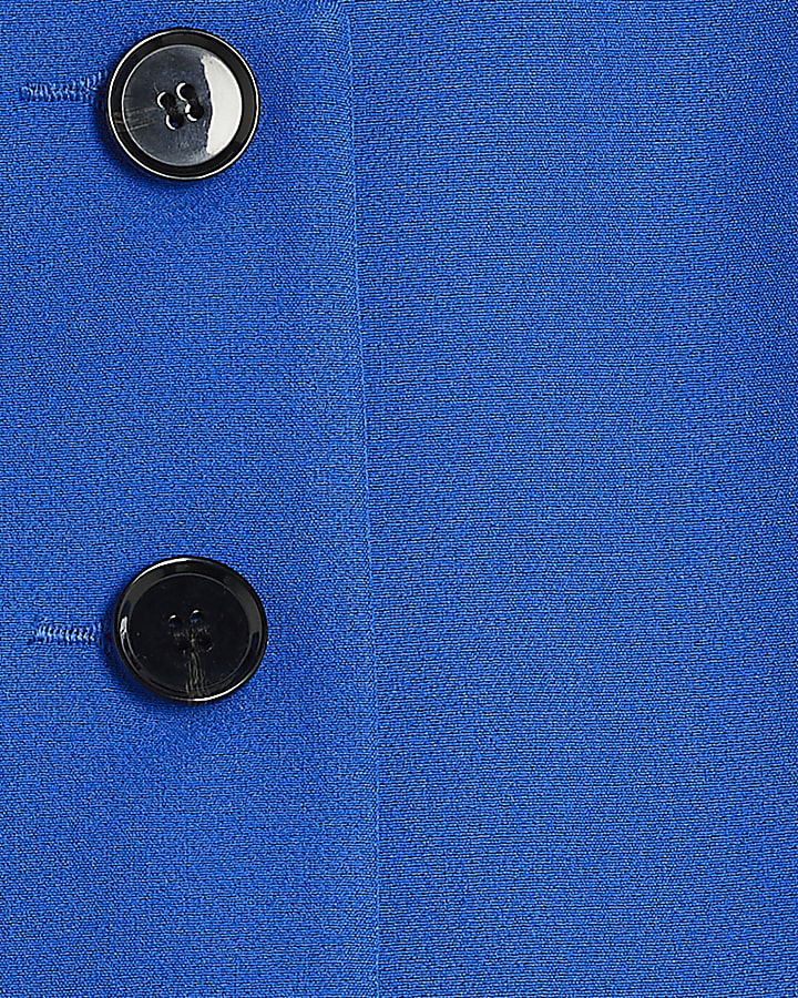 Blue Short Sleeve Button Waistcoat