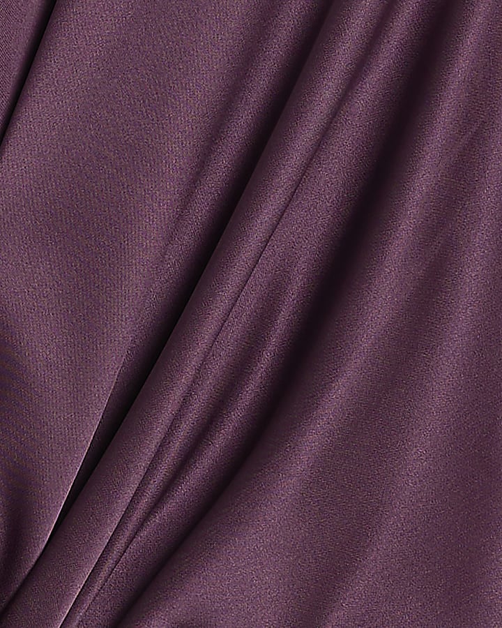 Purple Knot Front Lace Mini Dress