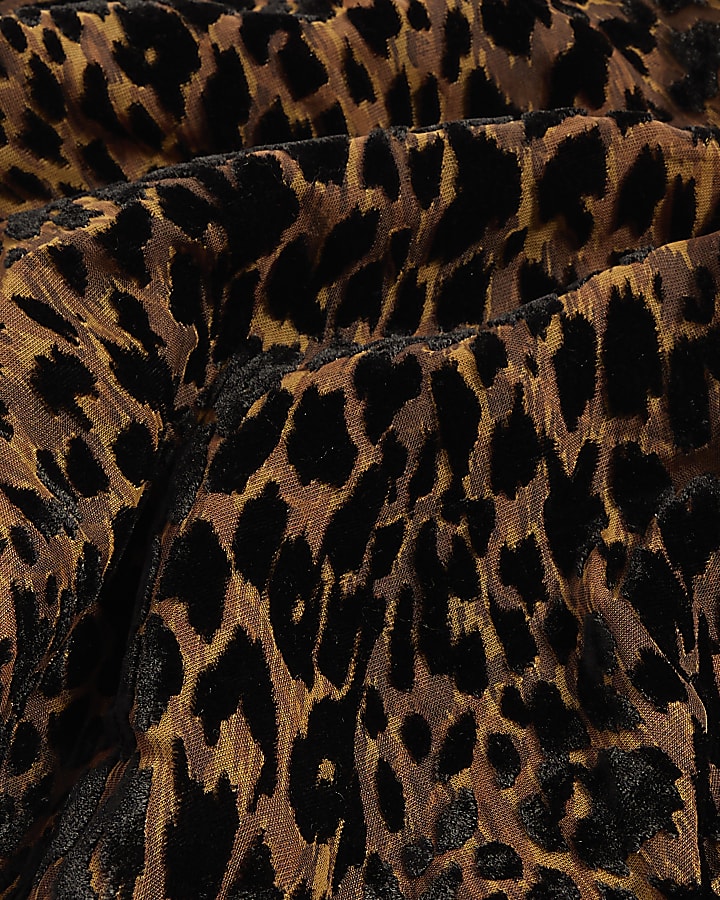 Bronze Leopard Print Scarf