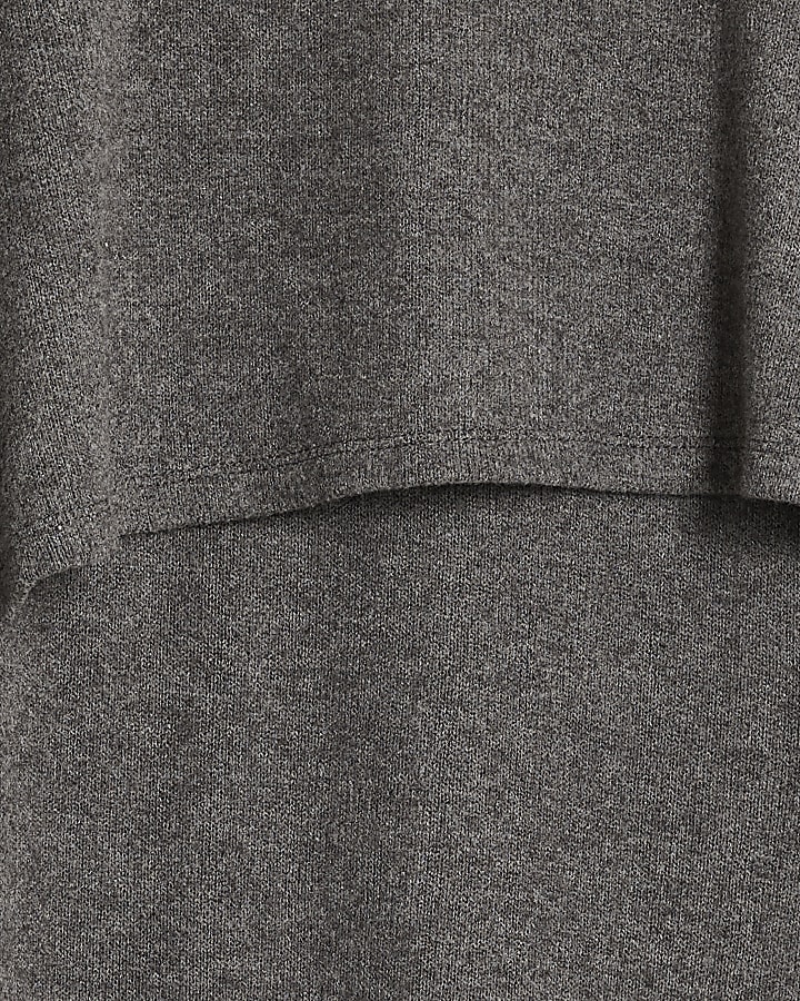 Brown Cosy Cape Mini Dress