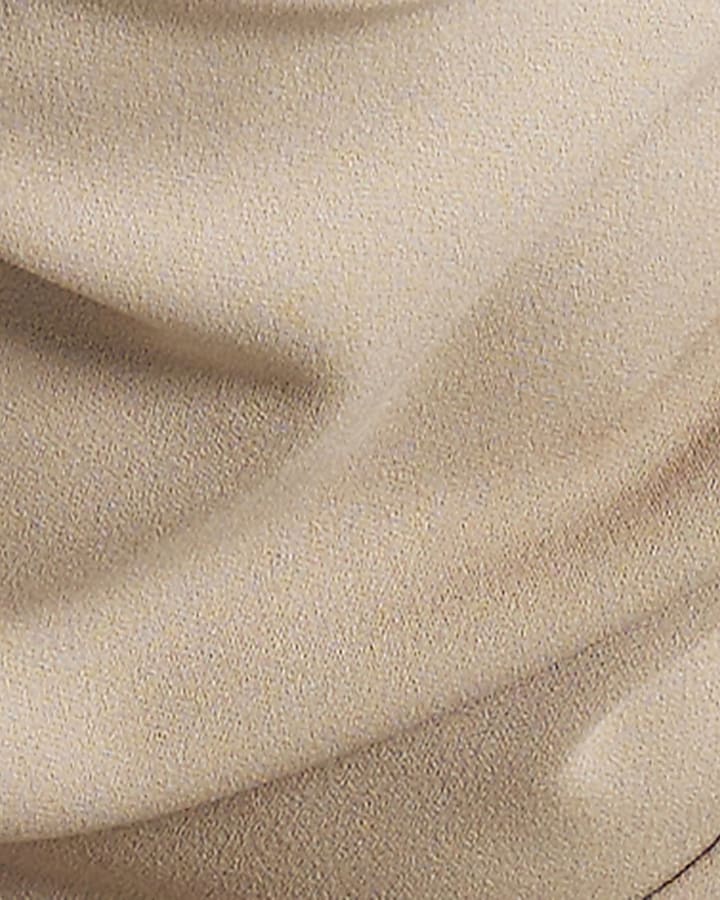 Beige Asymmetric Draped Jumpsuit