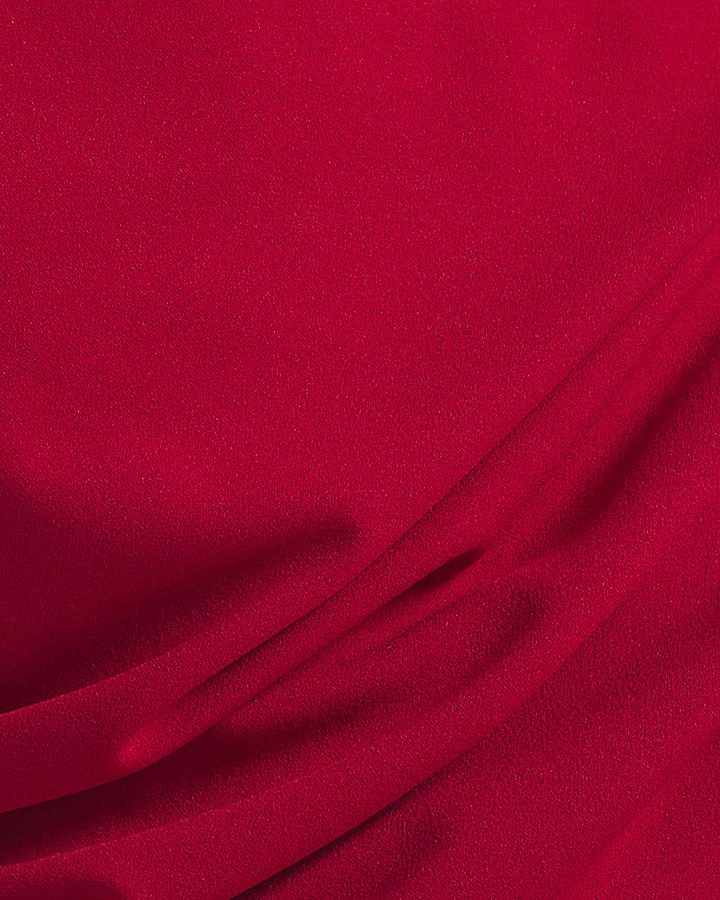 Red Asymmetric Drape Neck Jumpsuit