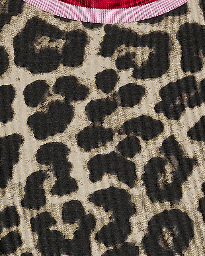 Brown Premium Leopard Print T-Shirt 
