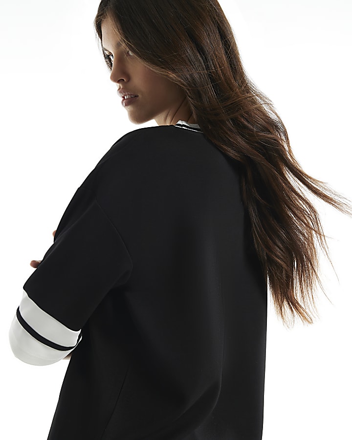Black Premium Tipped Boxy T-Shirt