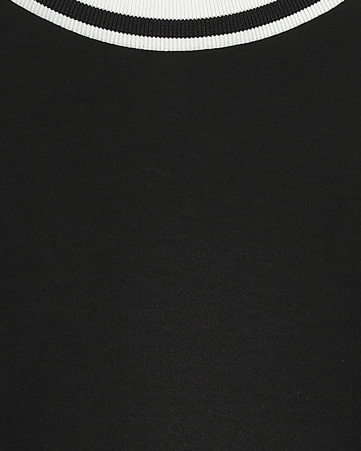Black Premium Tipped Boxy T-Shirt