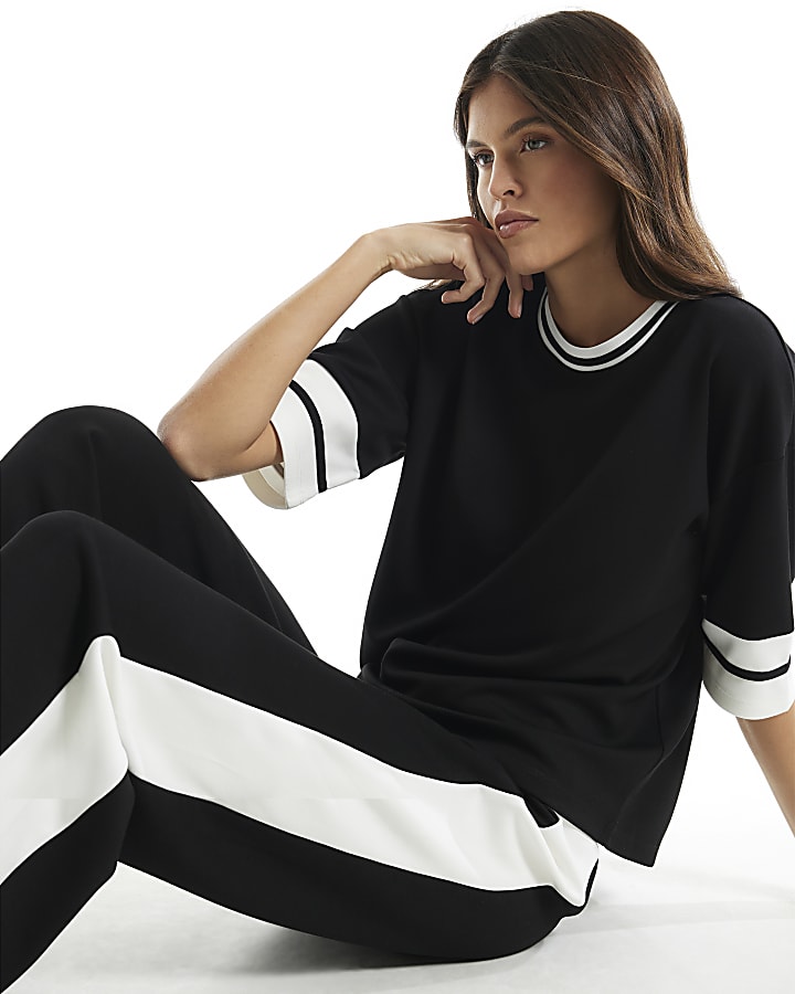 Black Premium Tipped Boxy T-Shirt