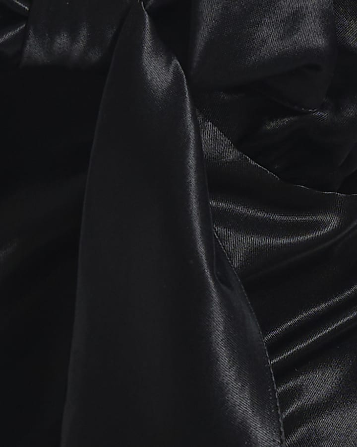 Black Bow Front Tie Back Mini Dress