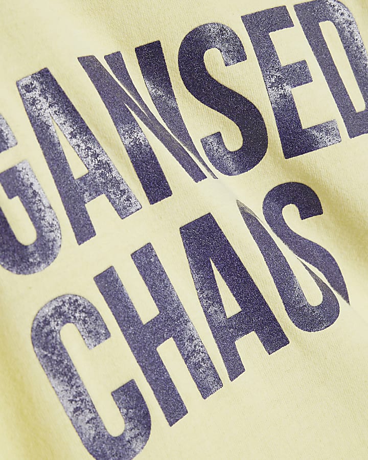 Yellow Cotton Organised Chaos T-Shirt