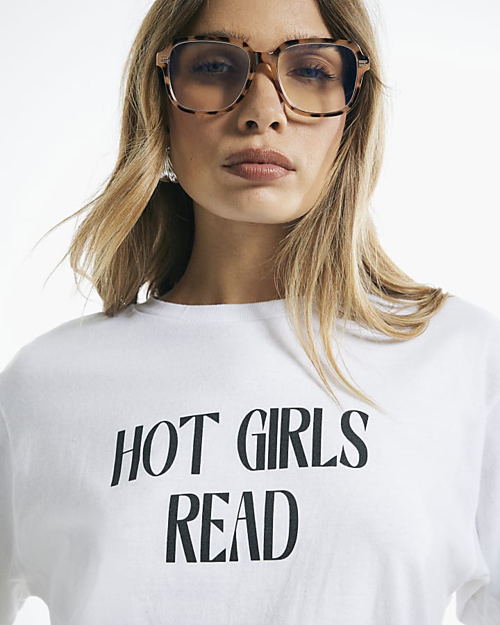 White Cotton Hot Girls Read Baby T-Shirt