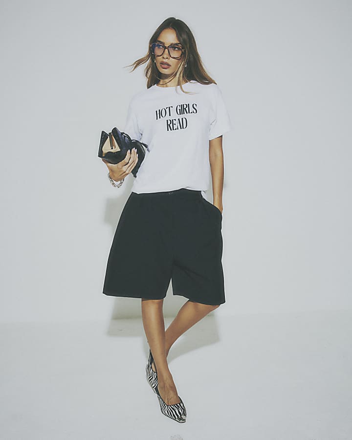 White Cotton Hot Girls Read Baby T-Shirt