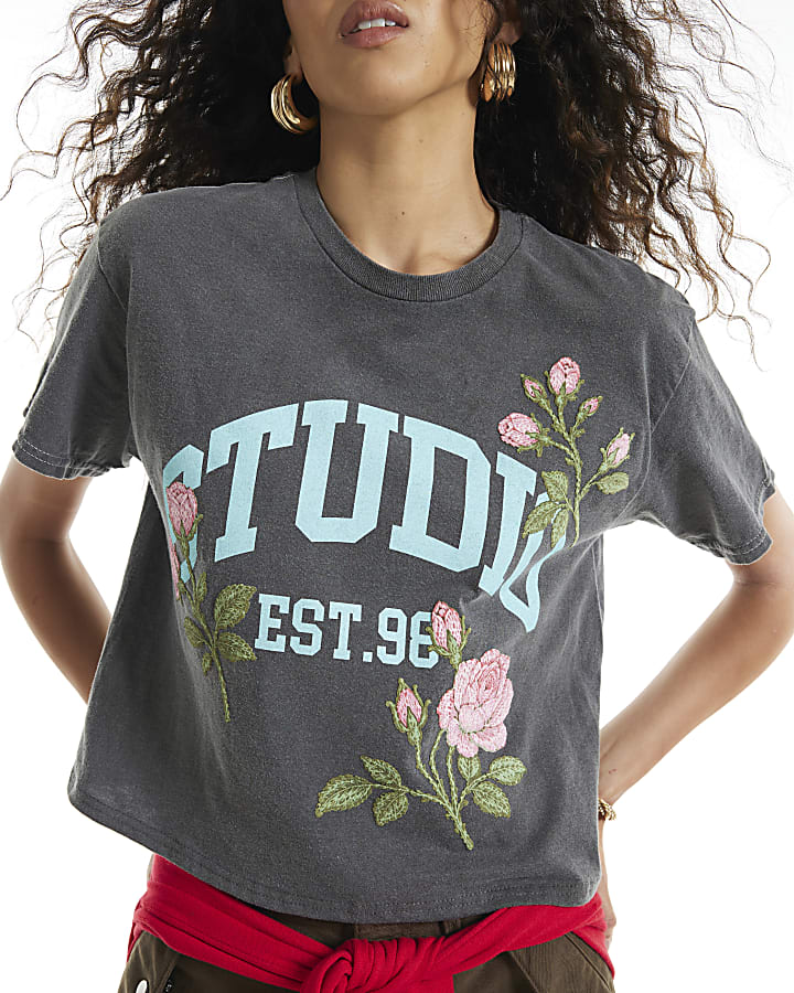 Grey Studio Cropped Short Sleeve T-Shirt