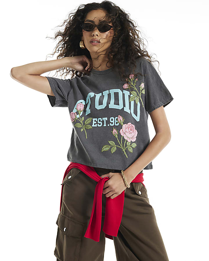 Grey Studio Cropped Short Sleeve T-Shirt