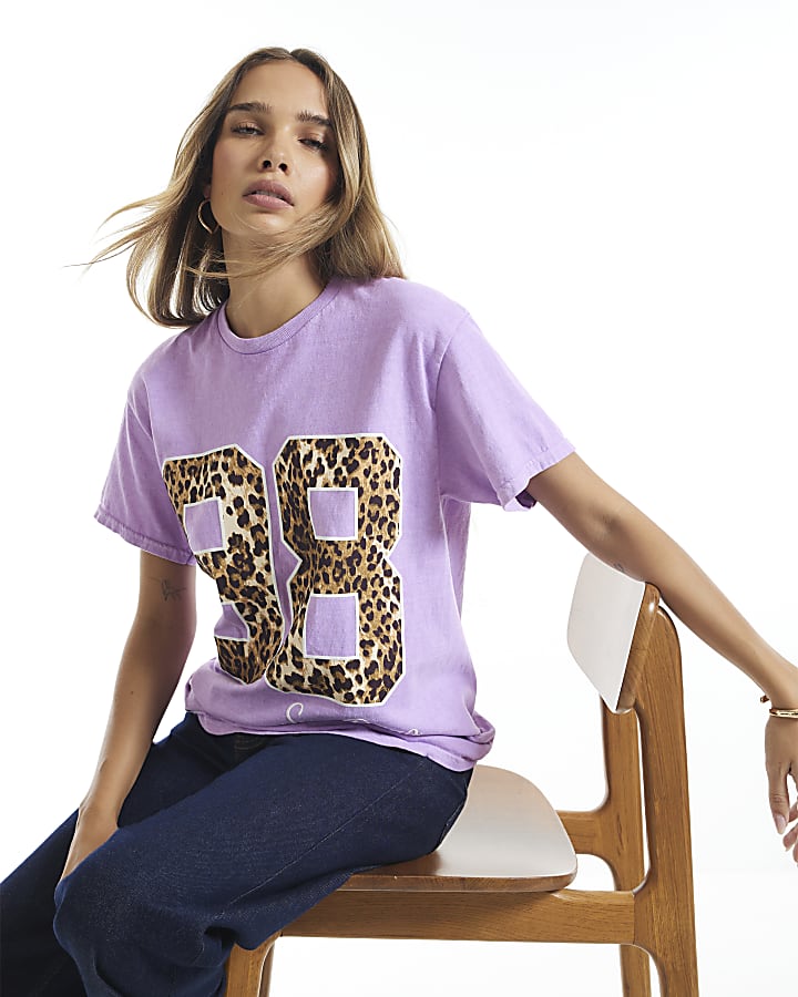 Purple 98 San Diego Leopard Print T-Shirt