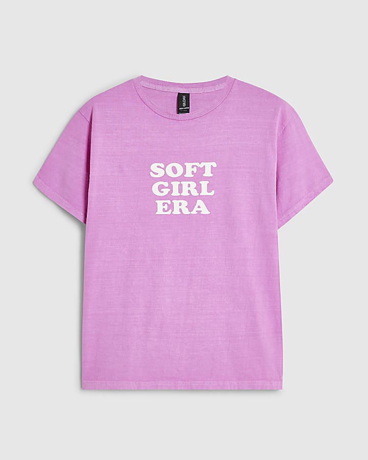 Pink Cotton Soft Girl Era T-Shirt