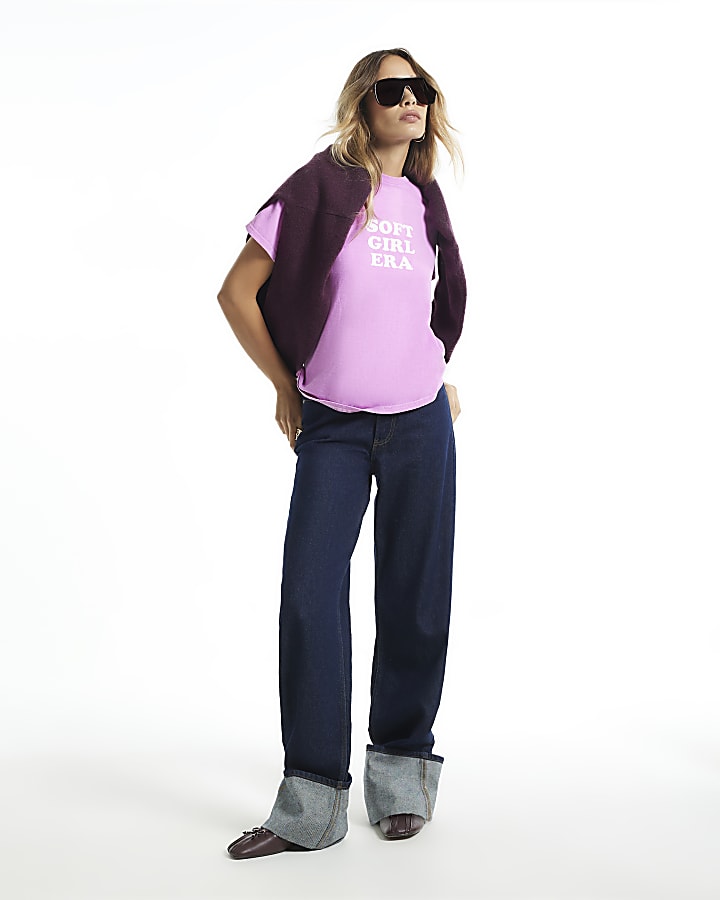 Pink Cotton Soft Girl Era T-Shirt