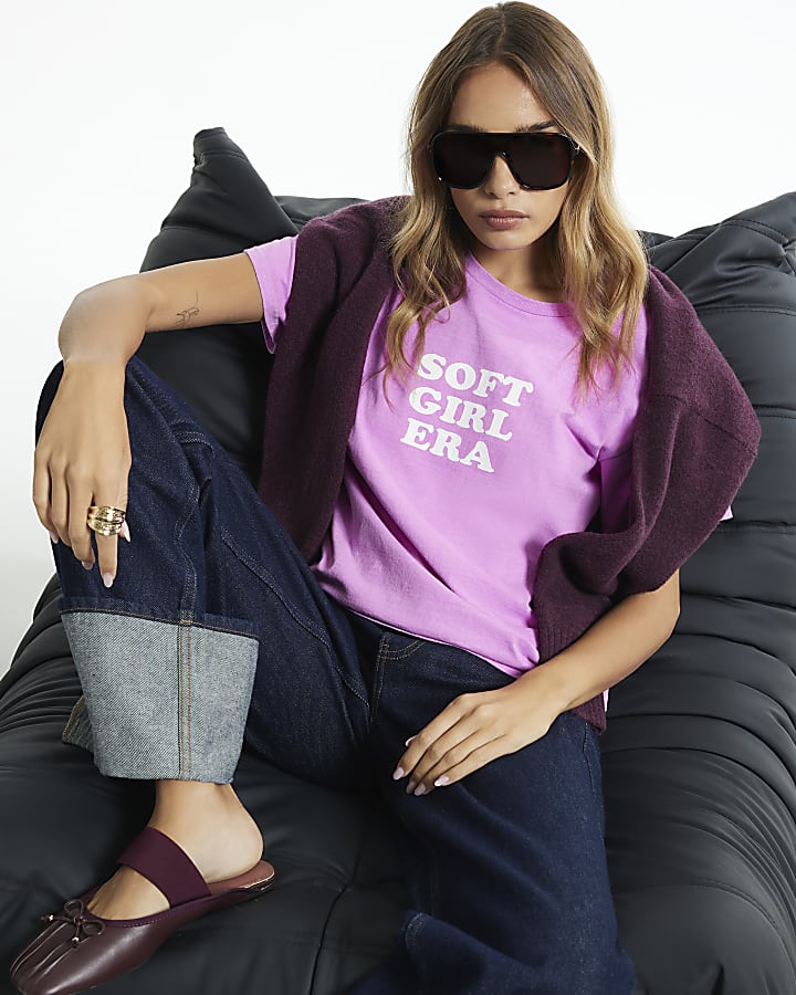 Pink Cotton Soft Girl Era T-Shirt