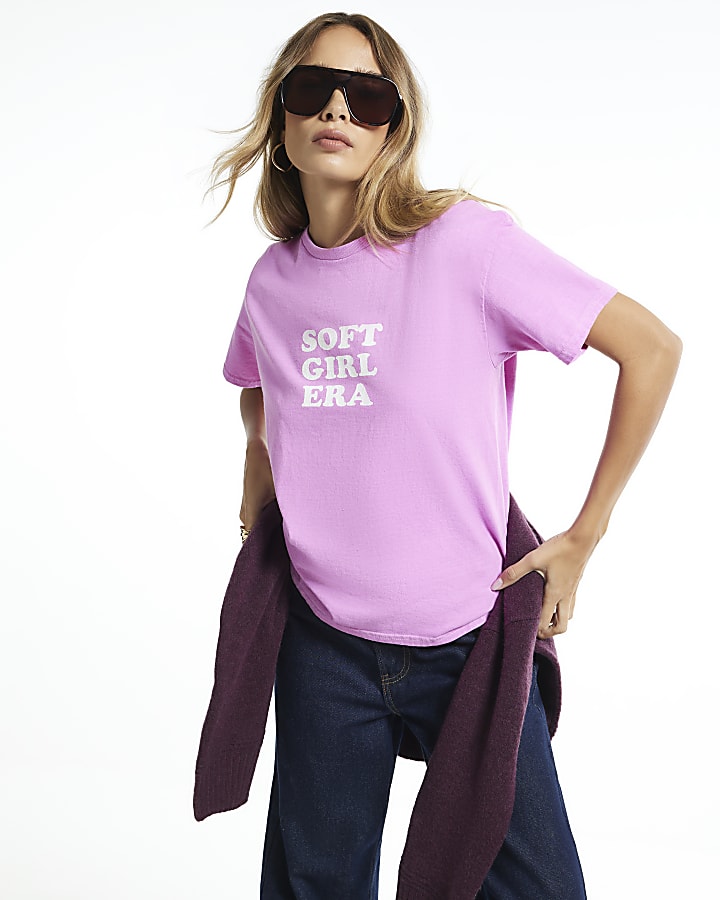 Pink Cotton Soft Girl Era T-Shirt