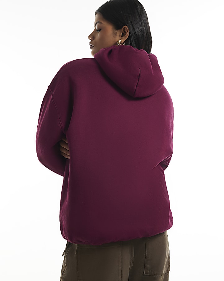 Burgundy Aspen Towelling Hoodie
