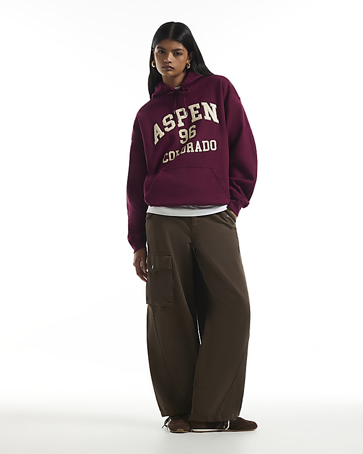 Burgundy Aspen Towelling Hoodie