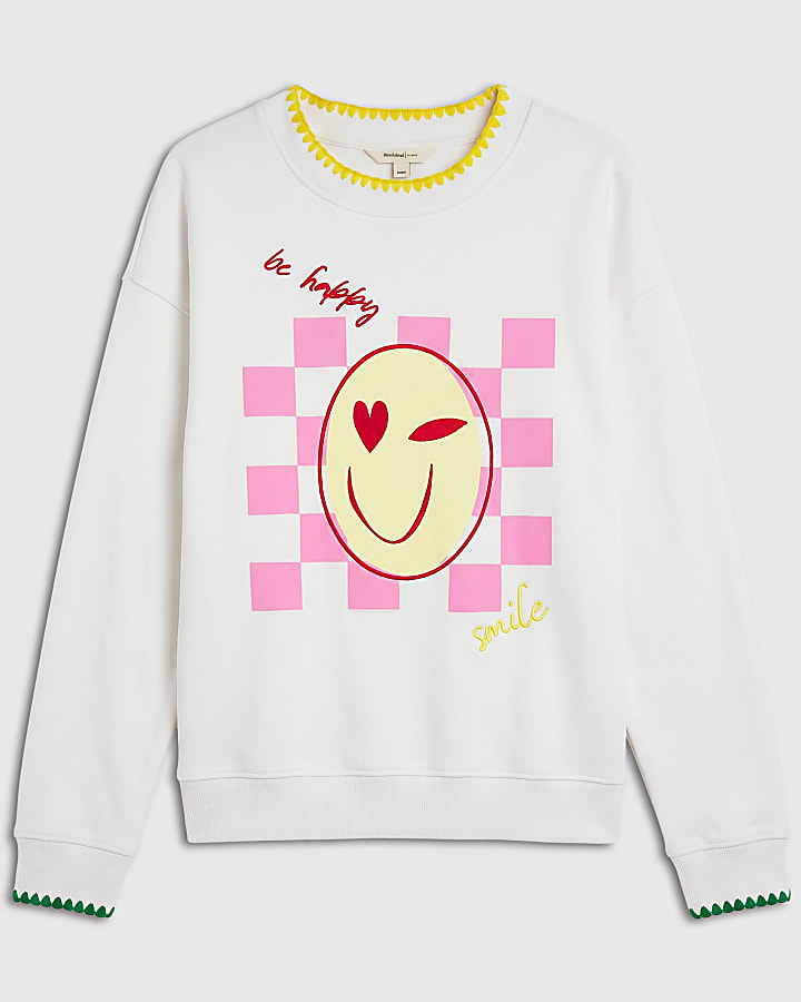 White Face Check Sweatshirt