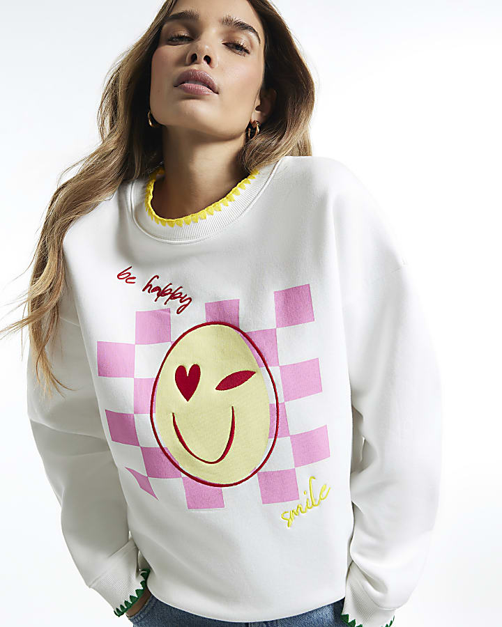 White Face Check Sweatshirt