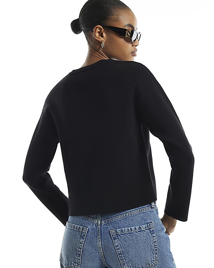 Black Chinoiserie Long Sleeve Cardigan