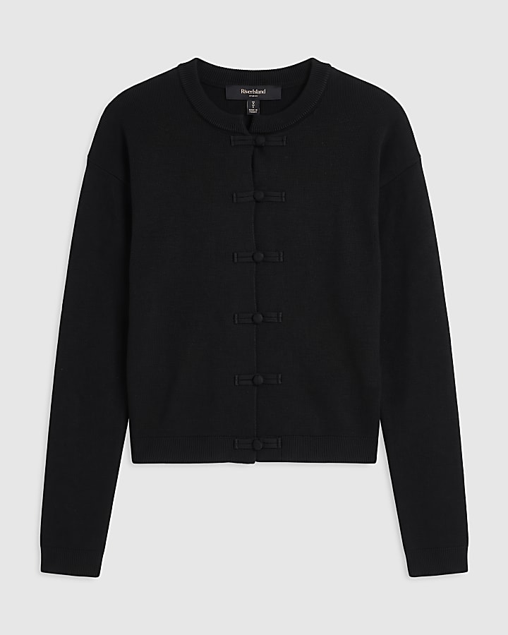 Black Chinoiserie Long Sleeve Cardigan
