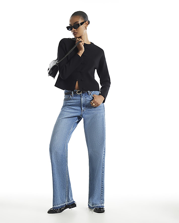Black Chinoiserie Long Sleeve Cardigan
