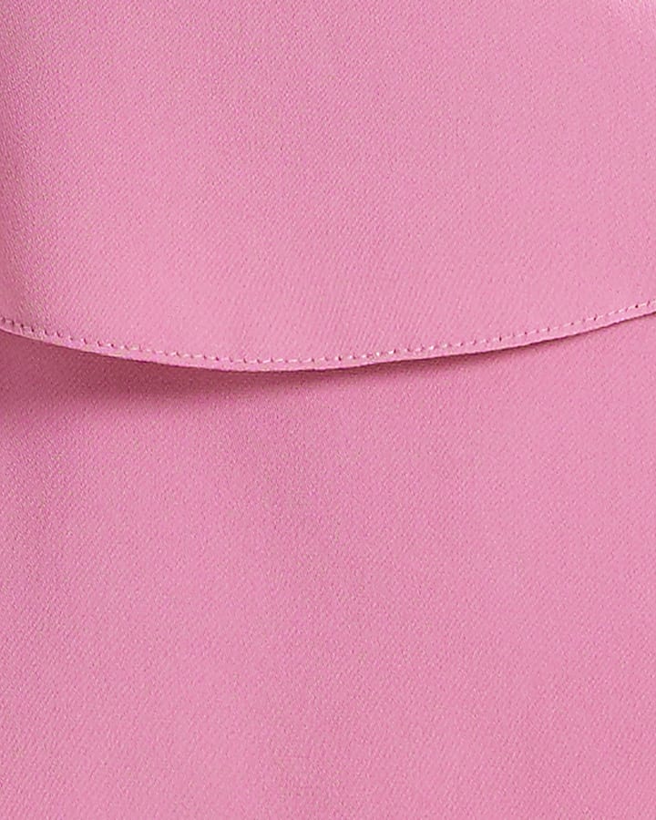 Pink Sleeveless Ruffle Overlay Jumpsuit
