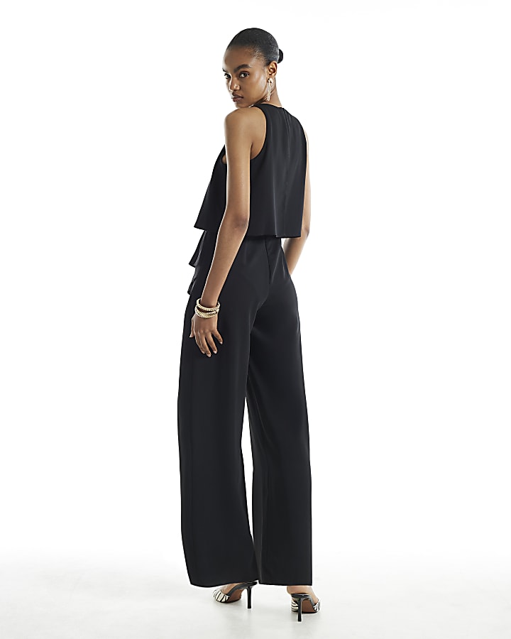 Black Overlay Jumpsuit