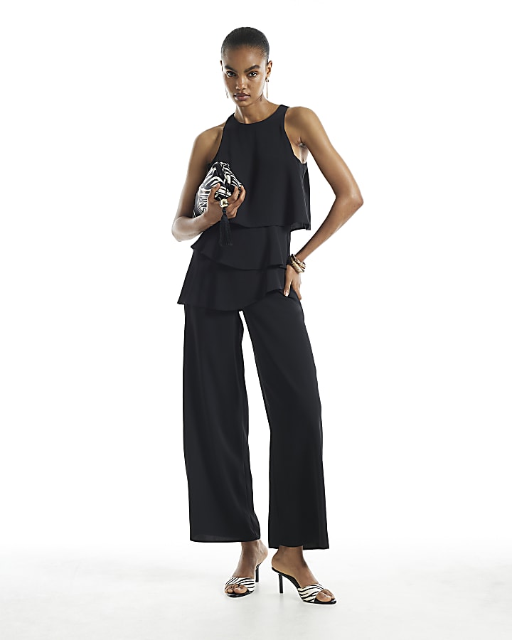 Black Overlay Jumpsuit