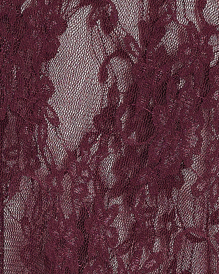 Burgundy Lace Tie Neck Cape