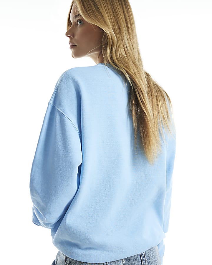 Blue Long Sleeve Zebra Smile Sweatshirt
