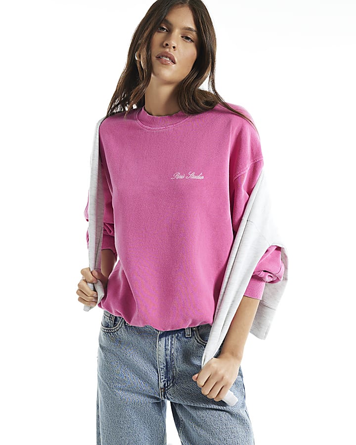 Pink Cotton Premium Paris Studio Sweatshirt