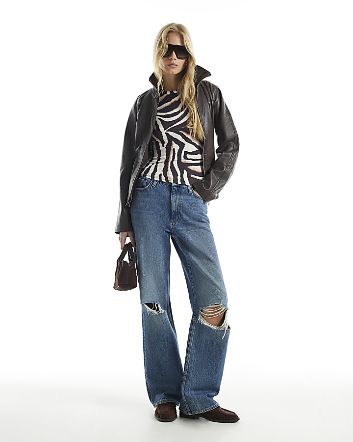 Brown Zebra Print T-Shirt