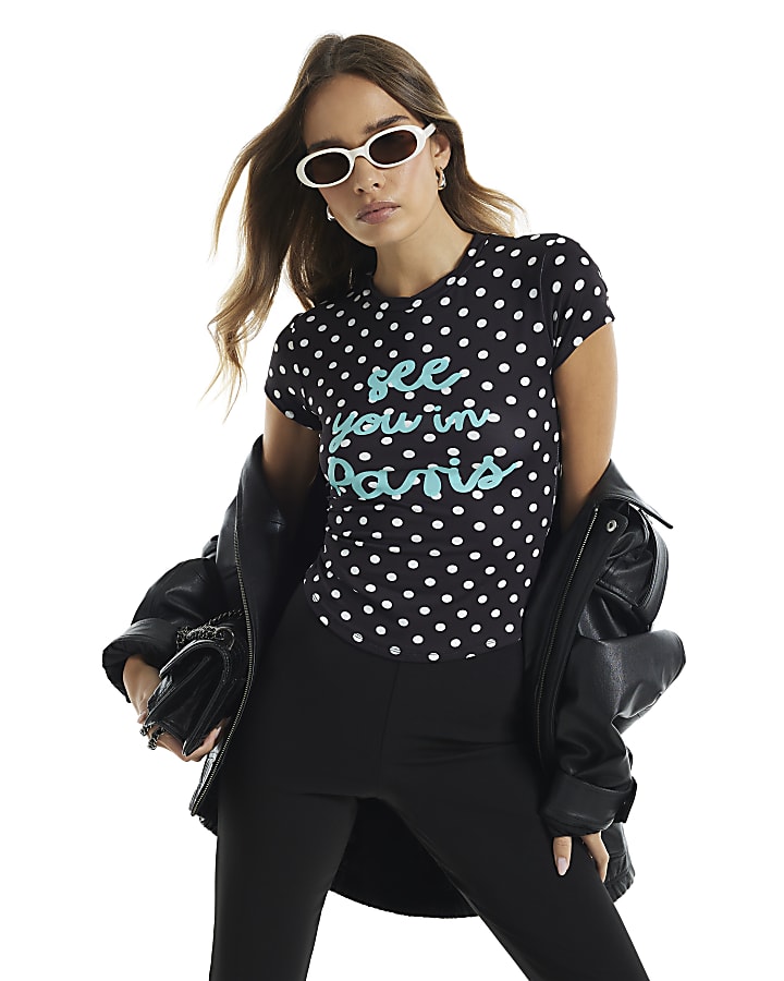 Black See You In Paris Short Sleeve T-Shirt