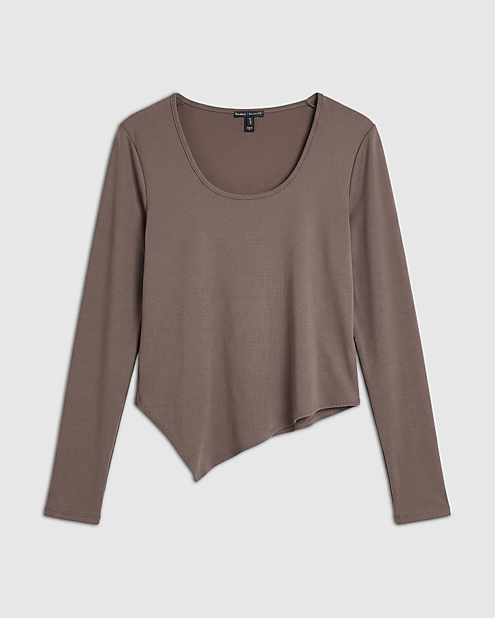 Brown Long Sleeve Soft Touch Top
