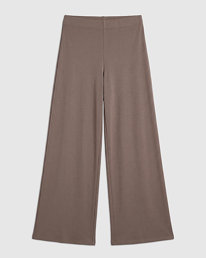 Brown Soft Touch Wide Leg Trousers