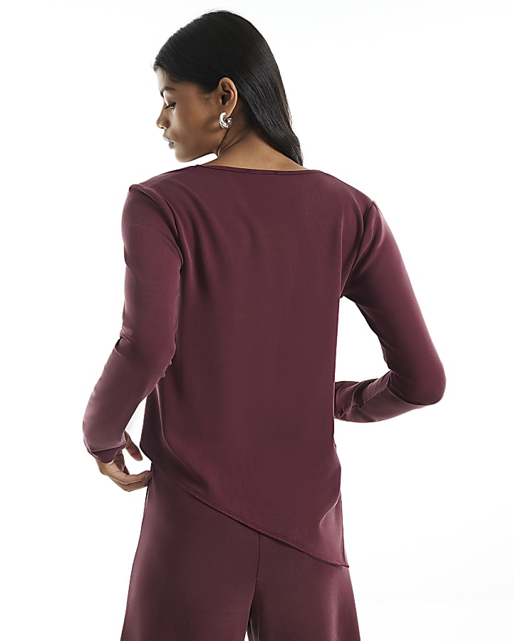 Burgundy Long Sleeve Soft Touch Top