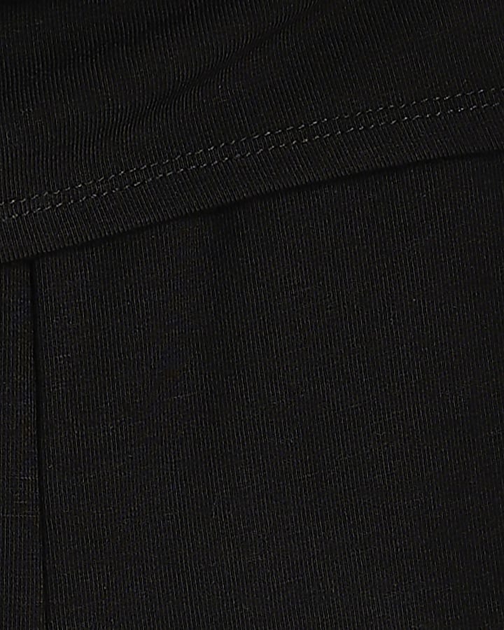 Black Fold Over Waist Band Trousers