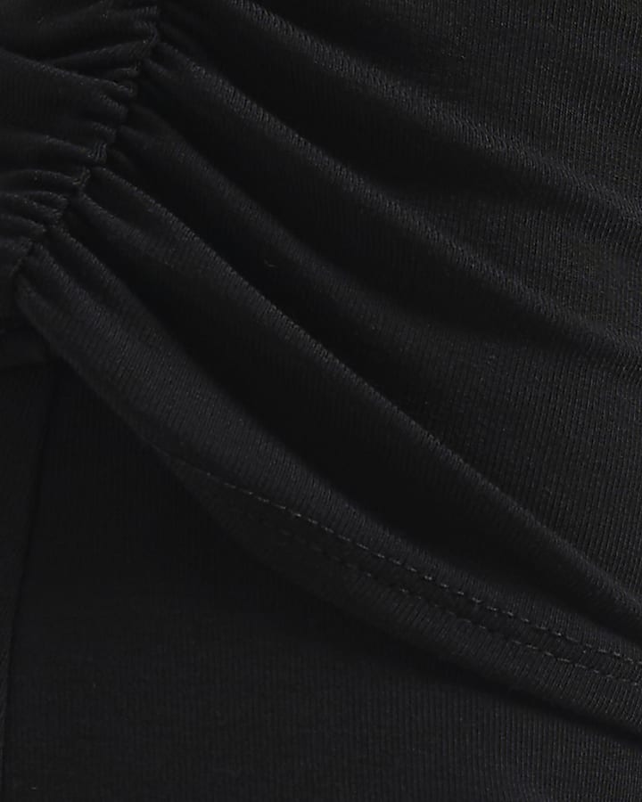 Black Foldover Jersey Jorts